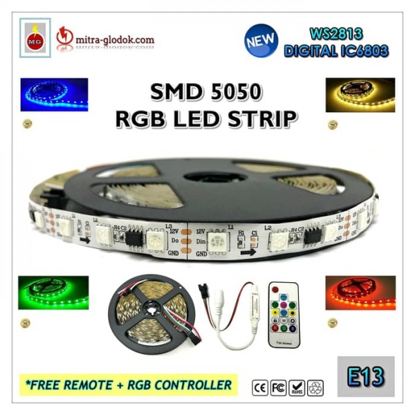 LED Strip Brilux SMD 5050 Mata Besar | IP 20 - Digital IC6803/WS2803
